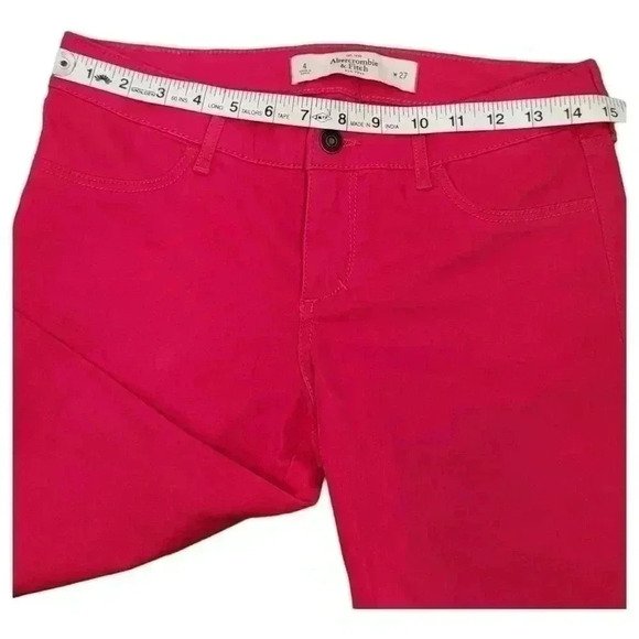 Abercrombie & Fitch Hot Pink Barbie Skinny Jeans Soft Stretchy Pants Size 4 - Picture 7 of 13